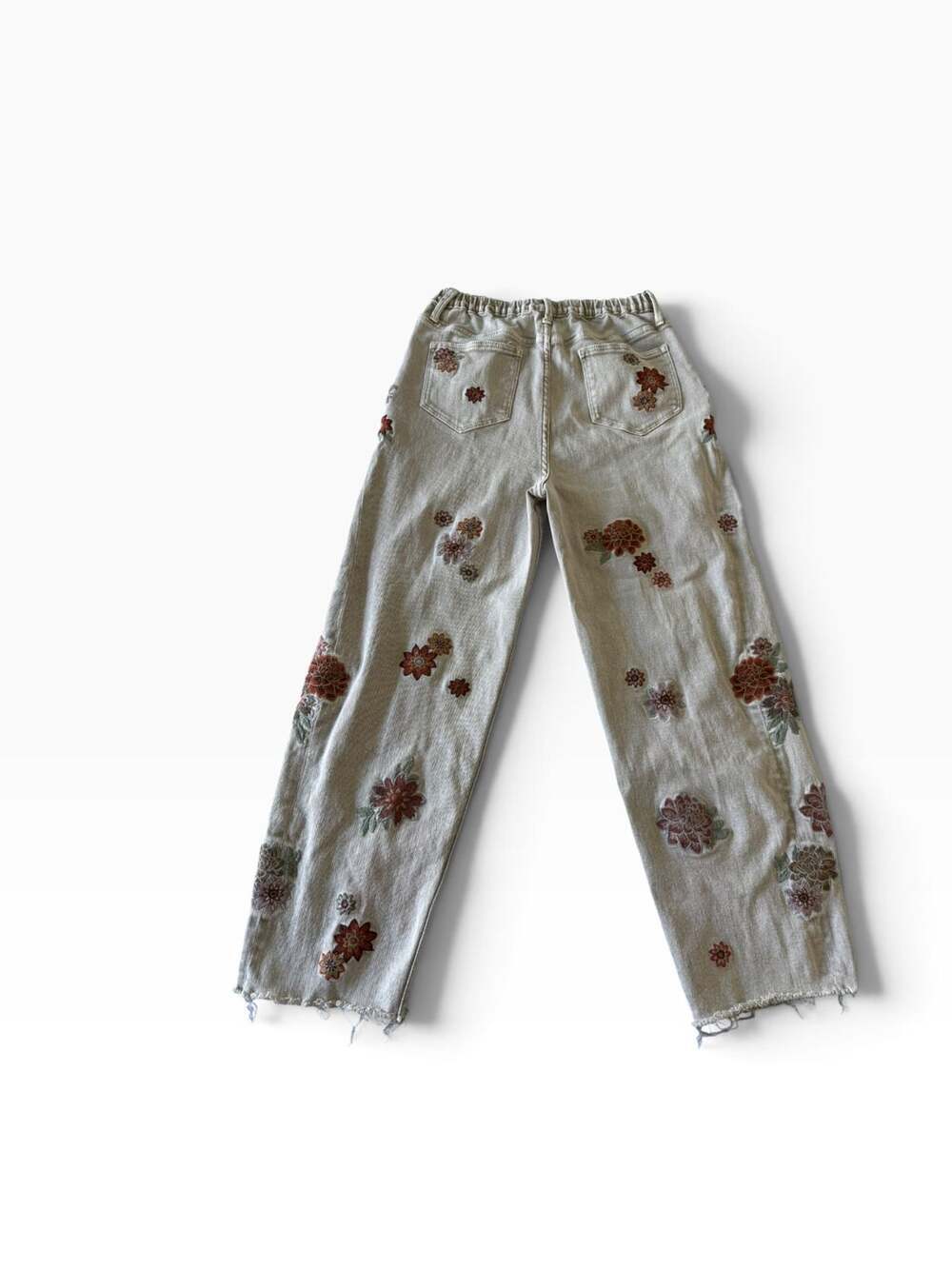 OH Jeans Floral Embroidered Jeans Size S Grey Denim - Picture 3 of 5